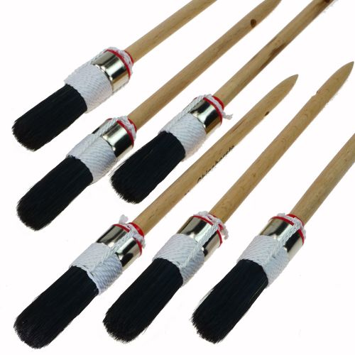 6 x Ringpinsel Gr. 2 | 20 mm | schwarz | Maler PLUS