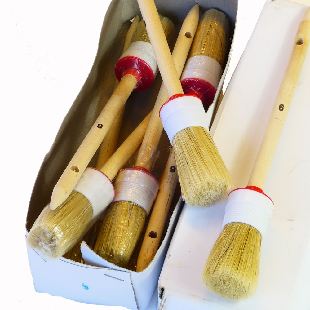 6 x Ringpinsel Gr. 6 | 30 mm | hell | einfach