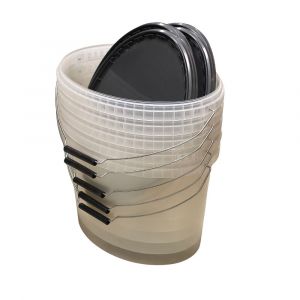 5 Stck Kunststoff-Ovaleimer 11,5 L mit Deckel